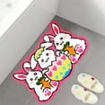 thumbnail image 5 of Alfombrilla de baño con diseño de conejo de Pascua | Alfombra de microfibra absorbente y lavable con base antideslizante | Alfombra suave con mechones para decoración de baño, dormitorio, co, 5 of 5
