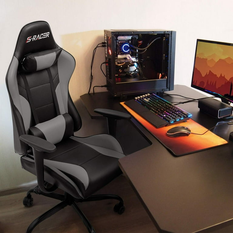 Lacoo Gaming Chair PU Leather Reclining Racing Style Lacoo Gaming Chair PU Leather Reclining Racing Style