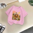 thumbnail image 4 of Child Girls Halloween Shirts for Girls Spooky Pumpkin Short Sleeve Shirts Kids Crewneck Tops Halloween Gifts Little Kids Tops Size 9-10 Years, 4 of 5