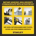 thumbnail image 4 of Stanley CA Glue with Activator Bundle, (3.4 oz. - 13.5 fl oz.) 2 Pack, 4 of 6