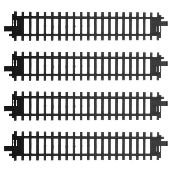 MEIBUTYUP 4-Piece Black Plastic Train Track Set Parts for Flexible Assembly and Drawer Storage
