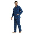 GLOBAL Men's Long Sleeve Flannel Pajamas Sets 100 Cotton Sleepwear Top