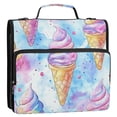 thumbnail image 5 of FORMRS Zipper Binder with Shoulder Strap 2-inch Ring 500 Sheet Capacity File Bag, Watercolor Ice Cream Pattern, 5 of 5