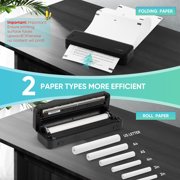 Thermal Printer, 2600mAh Battery, 300 dpi Wireless Printer Support US Letter & A4 for Travel, Inkless Portable Bluetooth & USB Printer, Compatible with IOS Android MacOs Windows