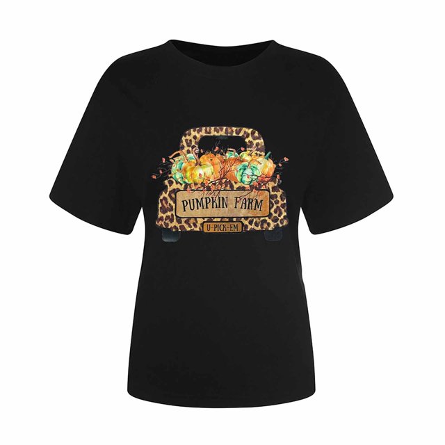 Blusa Informal Con Estampado de Acción de Gracias Para Mujer, Camiseta de Manga Corta Odeerbi ODB151295