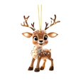 thumbnail image 2 of Hyknon Cute Acrylic Christmas Ornaments Pendant, Clear 2D Flat Festive Decor with Hanging Rope, Thick Reindeer Rearview Mirror Pendant, Portable Hanging Decor for Xmas Tree Car Backpack Holiday Gifts, 2 of 7
