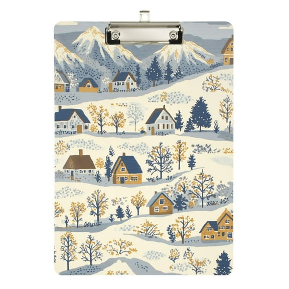 FORMRS Acrylic Clipboard with Low Profile Clip Standard A4 Letter Size, 12.5" x 9", Snowy Mountains