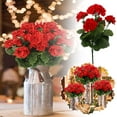 thumbnail image 3 of 1/2 Pcs Artificial Geraniums Silk Flowers Outdoor Artificial Bush` Geranium B9Y7, 3 of 8