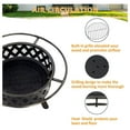 thumbnail image 5 of with Mat & Cover, 30 Inch Large Outdoor Wood Burning , Patio Backyard Firepit with Steel BBQ Grill Cooking Grate, Screen & for Garden, , Camping, Picnic, 5 of 8