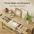 thumbnail image 5 of Aiho Console Table with 3 Drawers, Wood Entryway Table with Storage Shelf, Sofa Tables Narrow Long for Living Room, Entryway, Hallway, Foyer - Natural, 5 of 10