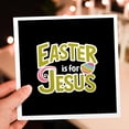 thumbnail image 6 of 3drose, Easter Is for Jesus Colorful Text on Black. Happy Easter Charm, 1 Greeting Card with Envelope, 6 of 6