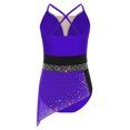 thumbnail image 4 of Oyolan Asymmetrical Ballet Skirt for Girls Contemporary Latin Jazz Dancewear Lyrical Dance Dress Purple 16, 4 of 7