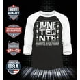 thumbnail image 2 of Shop4Ever Men's Juneteenth Celebrate Black Freedom 6-19-1865 Raglan Baseball Shirt Large Black/White, 2 of 4