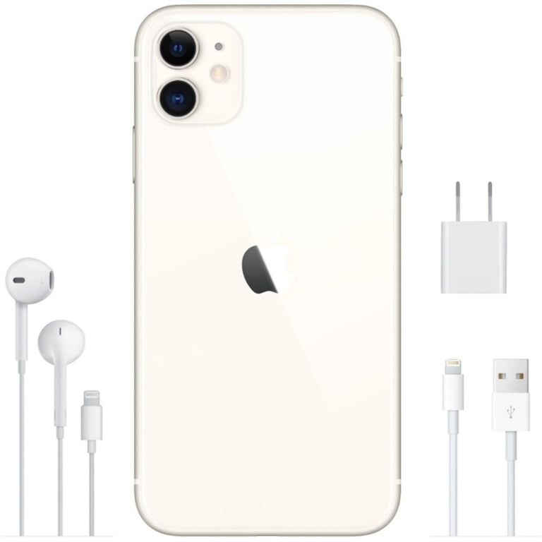 Apple iPhone 11, 64GB, Fully Unlocked, White, Dual Camera, All-Day