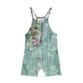 thumbnail image 3 of Penkiiy Girls Summer Sleeveless Casual Romper Spaghetti Strap Shorts Jumpsuit with Pockets 5 Years Multicolor, 3 of 6
