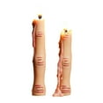 thumbnail image 2 of Skull Taper Candles Set - Halloween Candlesticks for Table Decor, Unscented Dripless Tapered Candles for Spooky Indoor Lighting & Centerpieces, 2 of 7