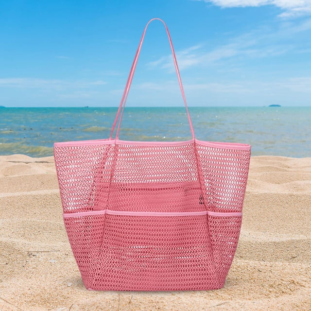 Bolso de playa Salvador de malla multifunción rosa
