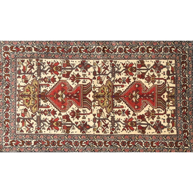 Ahgly Tapis Rectangulaire Intérieur Traditionnel Safran Rouge Persan, 9 Pieds x 12 Pieds