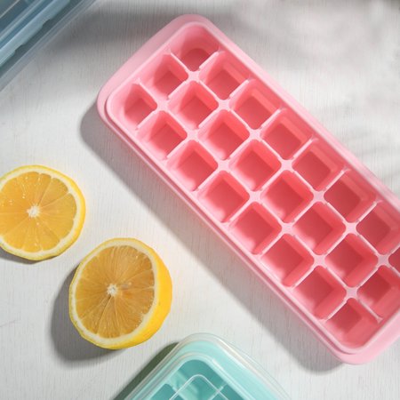 

DEYIOU Ice Cube-Tray Easy-Release Silicone And Flexible 24-Ice Trays With Spill-Resistant Removable Lid Durable & Dishwasher Safe - For Food Cocktail Whiskey