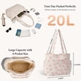 thumbnail image 2 of Pan chenh Corduroy Tote Bag for Women Large Capacity Work Bag Weekender Duffle Bags with 6 Pockets Shoulder Crossbody Handbag for Office Travel Gym and Everyday Use Overnight, 2 of 7