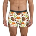 thumbnail image 1 of Balery Holiday Thanksgiving Turkey Apple Family Dinner Calzoncillos bóxer para hombre, ropa interior de algodón suave y transpirable con cinturilla de nailon-XX-Large, 1 of 5