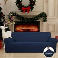 thumbnail image 7 of Easy-Going Jacquard Stretch Sofa Slipcover Non Slip Couch Cover, Sofa Size, Navy, 7 of 7