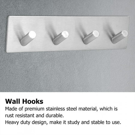 

Tebru Adhesive Wall Hanger Stainless Steel Adhesive Wall Hook For Home Storage Hooks Closets Home Storage Accessories