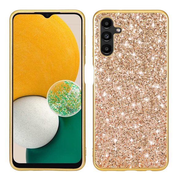 Allytechgroup Sparkly Case for Samsung Galaxy A16 5G, Glitter Bling Design Soft TPU Shell Cover for Girls Women, Gold