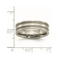 thumbnail image 6 of Chisel Titanium Brushed and Polished 6mm Grooved Band, 6 of 7