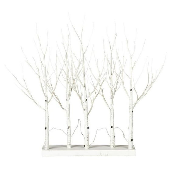 Vickerman 30" White Birch Twig Tree Grove. Warm White LED lights. 5 Piece Set
