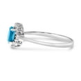 thumbnail image 4 of 14k White Gold Oval Blue Topaz And Diamond Ring, 4 of 6