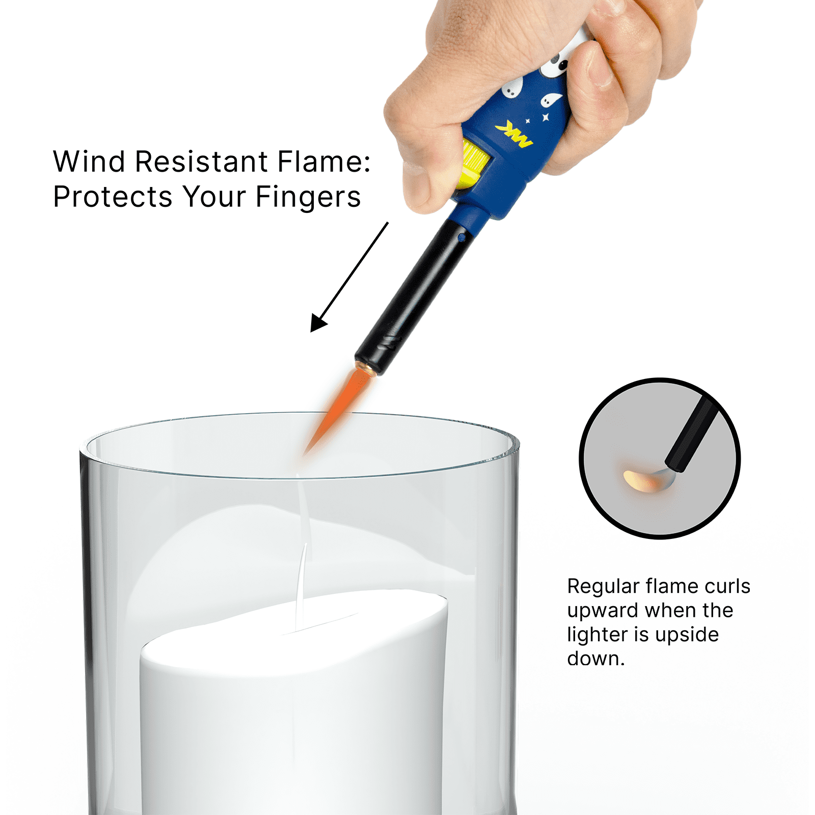 M-K Mini Refillable Gas Torch – Ergonomic Butane Jet Flame Lighter