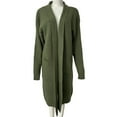 thumbnail image 3 of Ailaofu Women Long Sleeve Maxi Cardigan Open Front Oversized Knitted Sweater Coat Casual Winter Warm Overcoat with Pockets, 3 of 3