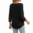 thumbnail image 6 of Ronuti 3/4 Length Sleeve Womens Tops Dressy Casual Blouses for Women 2025 Trendy V Neck T Shirts Fall Clothes, 6 of 9