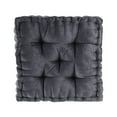 thumbnail image 4 of Regency Heights Square Tufted Floor Pillow, Meditation Seating Cushion , Chenille Sitting Pillows Floor and Chair Cushion for Yoga Living Room Balcony Office Outdoor, 20" x 20" Charcoal, 4 of 6