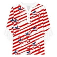 thumbnail image 5 of 4th of July Women Shirts Fourth of July Shirts Womens Womens Red White and Blue Shirts Memorial Day T-Shirts Ladies New Lace 3/4 Sleeve V-Neck Button Independence Day Printed Tops, 5 of 5