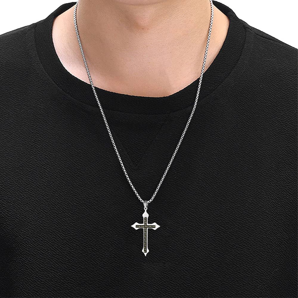Small cross mens necklace Clearance