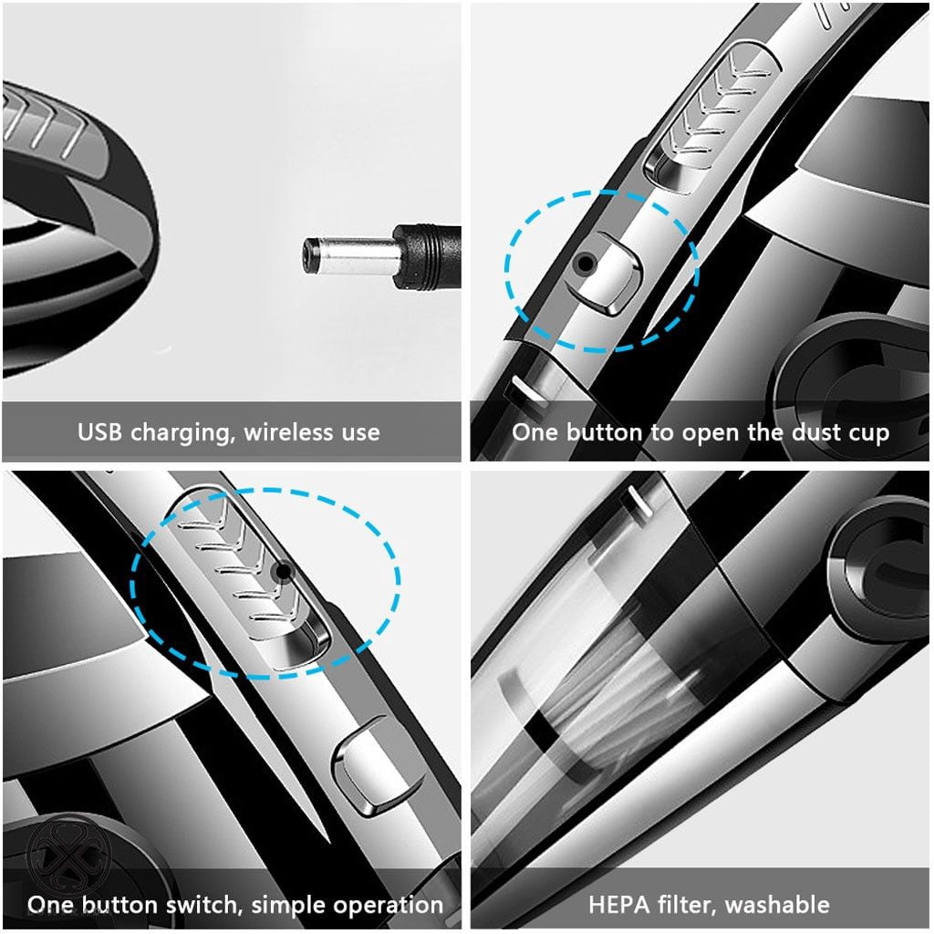 Luxtrada Car Handheld Vacuum Cleaner Hand Vacuum Cordless Pet Hair Vacuum Car Vacuum Cleaner Dust Busters for Home and Car Cleaning Car Dry Cleaning + Free Bag