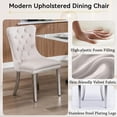 thumbnail image 4 of 7 Pieces Faux Marble Dining Table Set for 6, 63"-79" Extendable Dining Room Table and 6 Beige Tufted Chairs Set for 6, Modern Large Expandable Kitchen Table with White Double Columns Base, 4 of 8