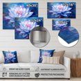 thumbnail image 4 of Designart "Blue Pink Lotus Pond Reflections of Tranquility" Floral Metal Art Print, 4 of 5