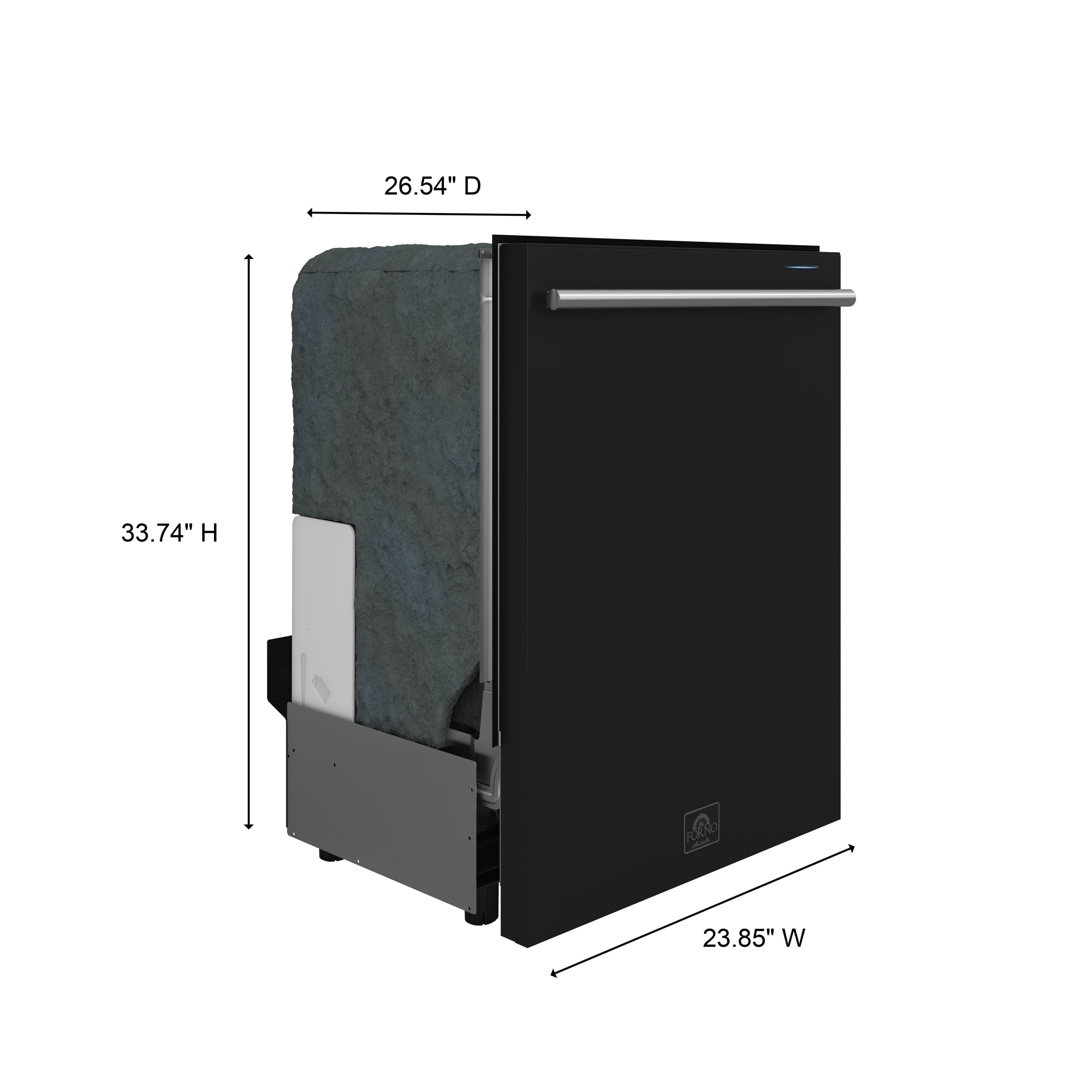 Forno FDWBI806724B 49 dBA Black Top Control Dishwasher
