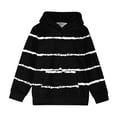 thumbnail image 3 of Odeerbi Kids Boys Girls Hoodies Striped Pullover Hooded Sweatshirts Oversized Crewneck Hooded Sweatshirt Kids Fashion Long Sleeve Pullover Tops 4-14 Years Black, 3 of 6
