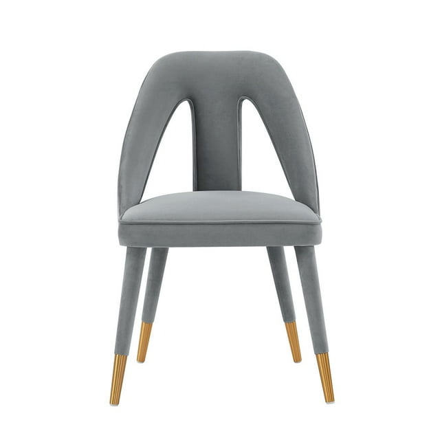 Manhattan Comfort Modern Neda Velvet Dining Chair in Grey