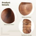 thumbnail image 3 of 6 Pcs Rustic Wood Bowls Set, Acacia Wooden Bowls for Food, 3.1 in Bowllet Dinnerware for Serving Salad, Dessert, Snacks, Elegant Kitchen Decor, Housewarming Gifts, 3 of 5