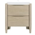 thumbnail image 2 of Maty Nightstand- 2 Drawers- White Marble Top- Light Oak Brown Ceruse, 2 of 6