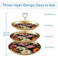 thumbnail image 3 of Fragmented Flowers Elegant Plastic Discs Necklace Holder Stand with Iron Pillars, 32cm Height, 21cm/24cm/27cm Plates, 3 of 6
