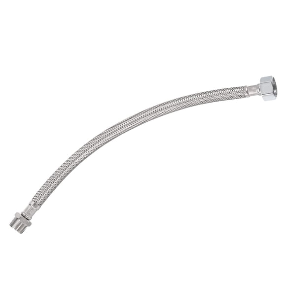 Unique Bargains 12' Faucet Supply Line Connectors, G1/2 Female x G3/8 Male 304 Stainless Steel Water Supply Hose