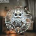 thumbnail image 4 of 3D Rotating Wind Chime _  Owl with Floral  _- 10*10 Inch Stainless Steel Wind Spinner for Yard, Garden, Outdoor Decor - Multicolor Holiday Decoration, 4 of 10