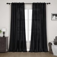thumbnail image 1 of Cortinas Nanspring de lino negro, 213 cm de largo, 2 paneles, dormitorio, 1 of 8