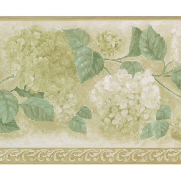 879184 Hydrangea Floral Wallpaper Border - Walmart.com - Walmart.com